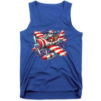 Santa Claus Flying Airplane Christmas Pilot Xmas Gift Tank Top