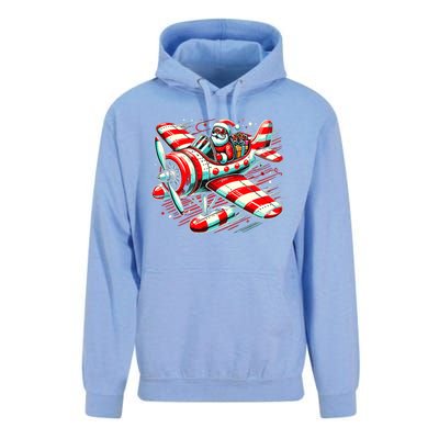 Santa Claus Flying Airplane Christmas Pilot Xmas Gift Unisex Surf Hoodie