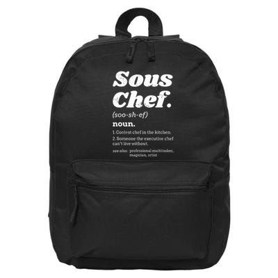 Sous Chef Funny Definition 16 in Basic Backpack