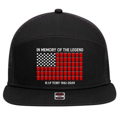 Solo Cup Flag Rip The Legend Toby 7 Panel Mesh Trucker Snapback Hat