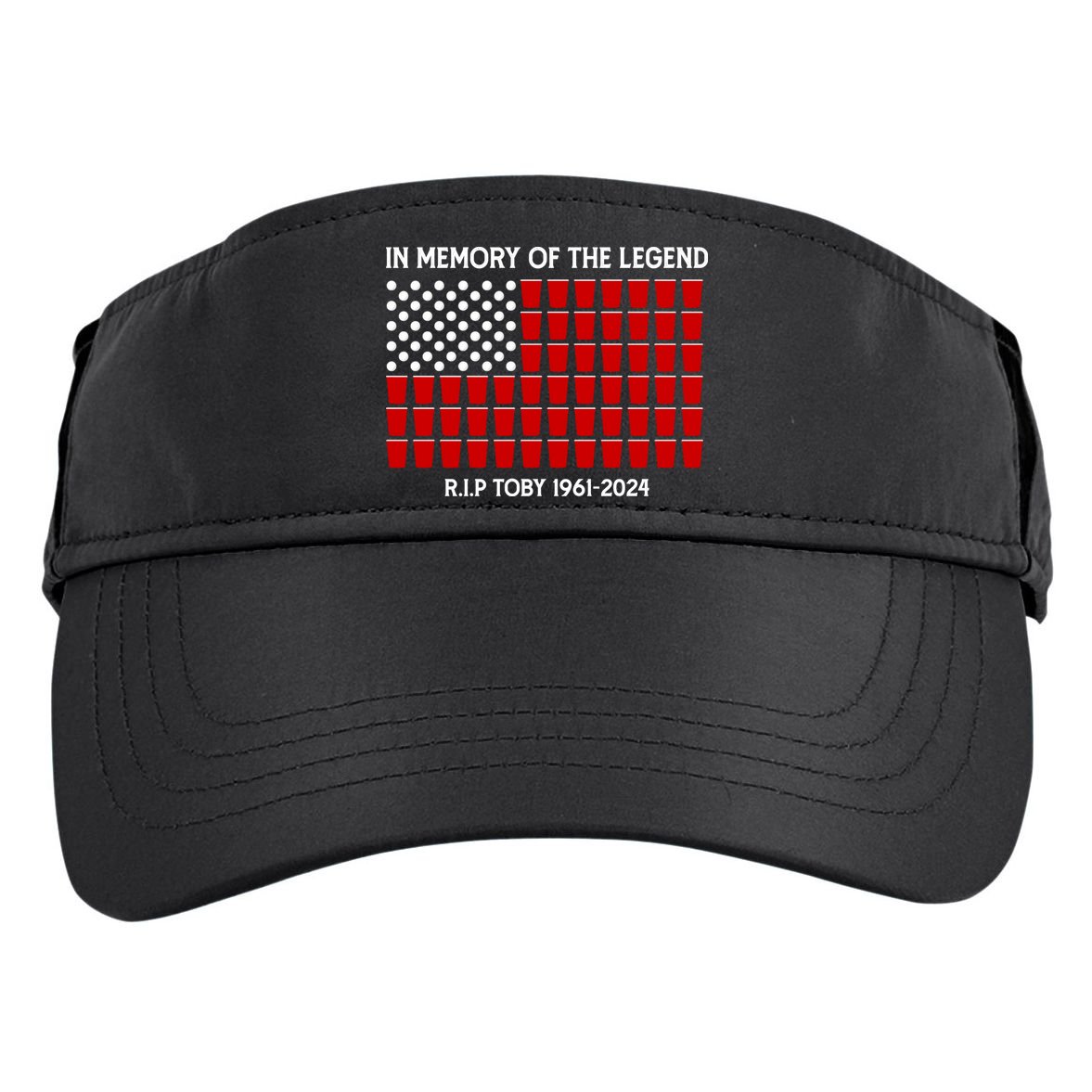 Solo Cup Flag Rip The Legend Toby Adult Drive Performance Visor
