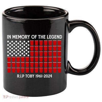 Solo Cup Flag Rip The Legend Toby 11oz C Handle Ceramic Mug