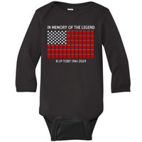 Solo Cup Flag Rip The Legend Toby Baby Long Sleeve Bodysuit