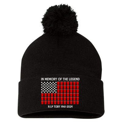 Solo Cup Flag Rip The Legend Toby Pom Pom 12in Knit Beanie