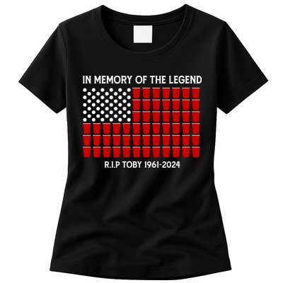 Solo Cup Flag Rip The Legend Toby Womens T-Shirt