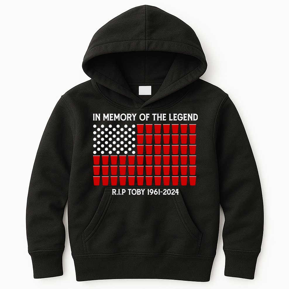 Solo Cup Flag Rip The Legend Toby Kids Hoodie