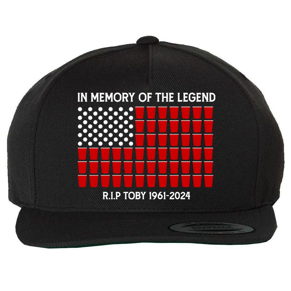 Solo Cup Flag Rip The Legend Toby Wool Snapback Cap