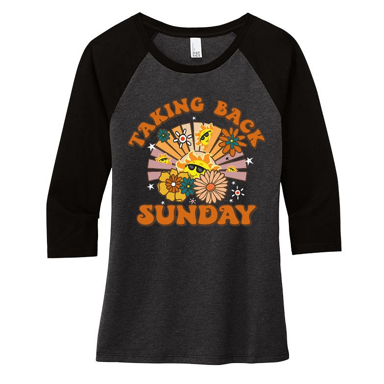 Sunshine Cute Floral Taking Back Sunday Women's Tri-Blend 3/4-Sleeve Raglan Shirt