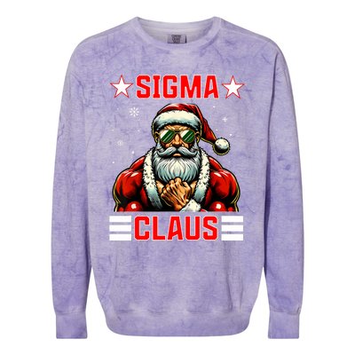 Sigma Claus Funny Christmas Santa Rizz Middle School Colorblast Crewneck Sweatshirt