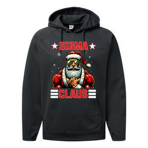 Sigma Claus Funny Christmas Santa Rizz Middle School Performance Fleece Hoodie