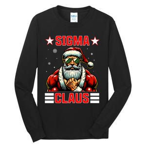 Sigma Claus Funny Christmas Santa Rizz Middle School Tall Long Sleeve T-Shirt