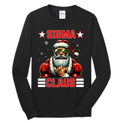 Sigma Claus Funny Christmas Santa Rizz Middle School Tall Long Sleeve T-Shirt