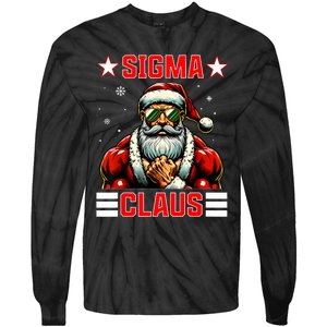 Sigma Claus Funny Christmas Santa Rizz Middle School Tie-Dye Long Sleeve Shirt