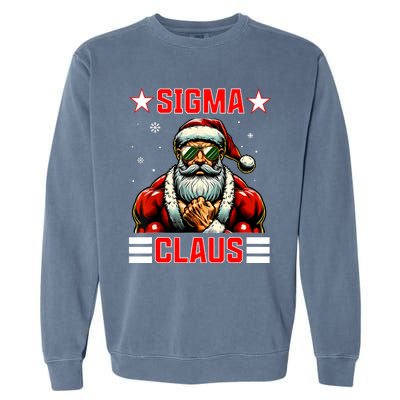 Sigma Claus Funny Christmas Santa Rizz Middle School Garment-Dyed Sweatshirt