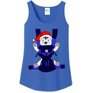 Santa Cat Funny Cute Cat Mom Dad Christmas Gift Ladies Essential Tank