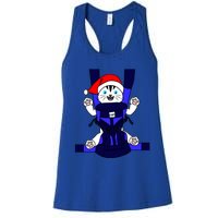 Santa Cat Funny Cute Cat Mom Dad Christmas Gift Women's Racerback Tank