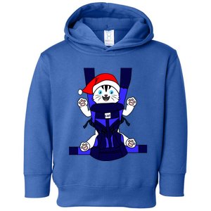 Santa Cat Funny Cute Cat Mom Dad Christmas Gift Toddler Hoodie