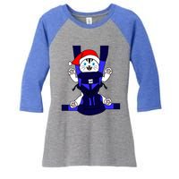 Santa Cat Funny Cute Cat Mom Dad Christmas Gift Women's Tri-Blend 3/4-Sleeve Raglan Shirt