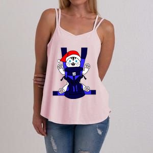 Santa Cat Funny Cute Cat Mom Dad Christmas Gift Women's Strappy Tank