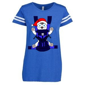 Santa Cat Funny Cute Cat Mom Dad Christmas Gift Enza Ladies Jersey Football T-Shirt