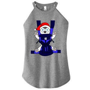 Santa Cat Funny Cute Cat Mom Dad Christmas Gift Women's Perfect Tri Rocker Tank