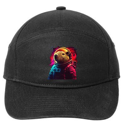 Space Capybara Funny Capy Lover Astronaut 7-Panel Snapback Hat