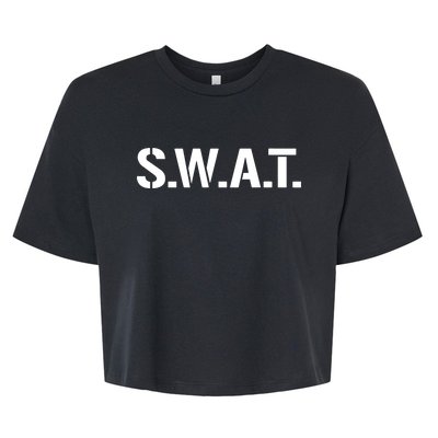 SWAT Costume Funny Halloween Group Outfit Bella+Canvas Jersey Crop Tee