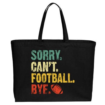 Sorry CanT Football Bye Funny Football Vintage Retro Cotton Canvas Jumbo Tote