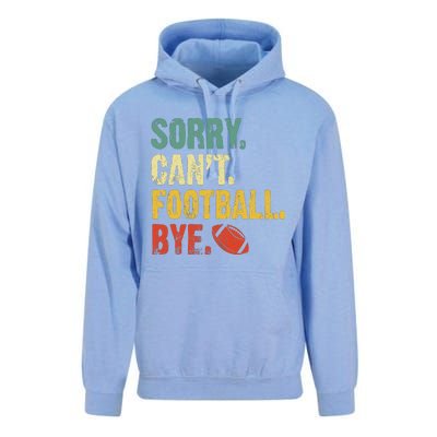 Sorry CanT Football Bye Funny Football Vintage Retro Unisex Surf Hoodie