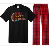 Sorry Cant Football Bye Funny Football Vintage Retro Pajama Set