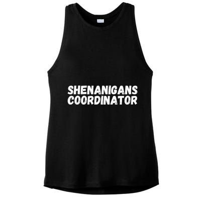 Shenanigans Coordinator Funny St Patrick's Day Ladies PosiCharge Tri-Blend Wicking Tank