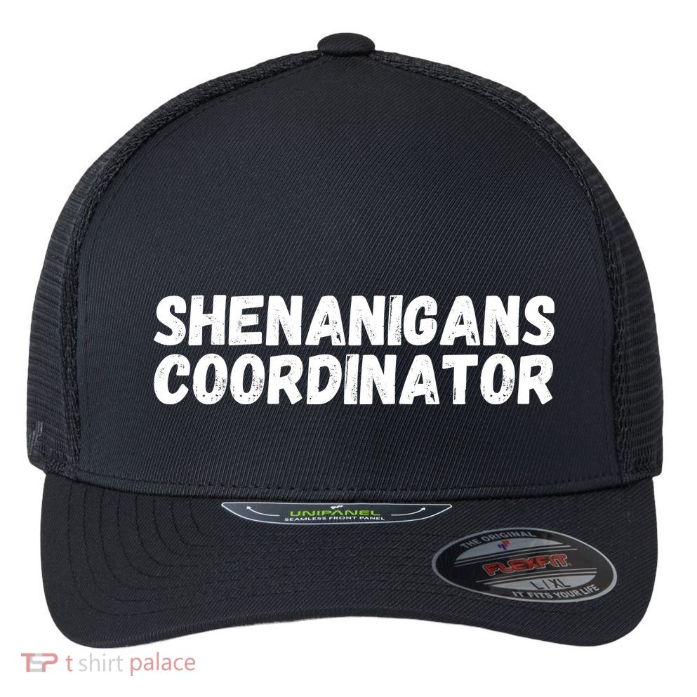 Shenanigans Coordinator Funny St Patrick's Day Flexfit Unipanel Trucker Cap