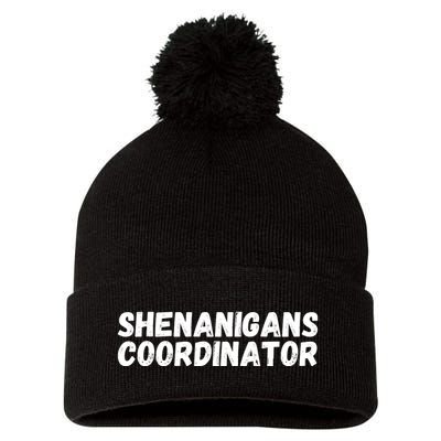 Shenanigans Coordinator Funny St Patrick's Day Pom Pom 12in Knit Beanie