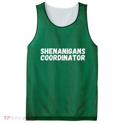 Shenanigans Coordinator Funny St Patrick's Day Mesh Reversible Basketball Jersey Tank