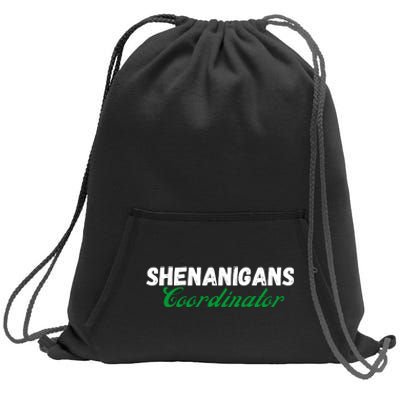 Shenanigans Coordinator Funny St Patrick's Day Sweatshirt Cinch Pack Bag