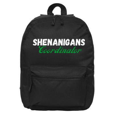 Shenanigans Coordinator Funny St Patrick's Day 16 in Basic Backpack