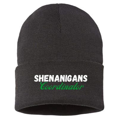 Shenanigans Coordinator Funny St Patrick's Day Sustainable Knit Beanie