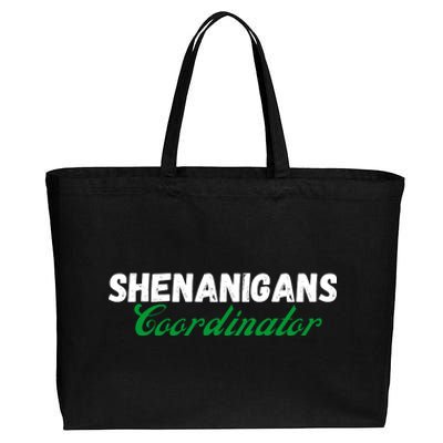 Shenanigans Coordinator Funny St Patrick's Day Cotton Canvas Jumbo Tote