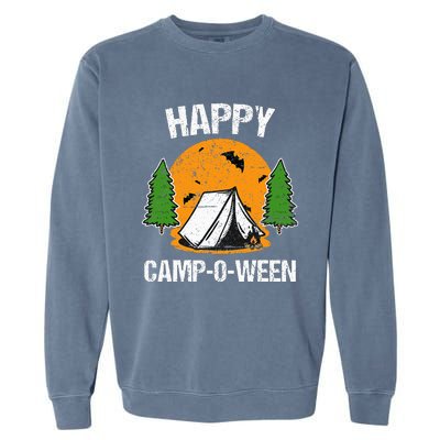 Spooky Camping Fun Happy Camp O Ween Garment-Dyed Sweatshirt