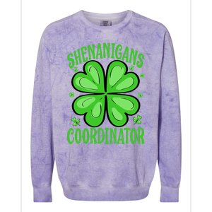 Shenanigans Coordinator Funny Teacher St. Patrick's Day Cute Colorblast Crewneck Sweatshirt