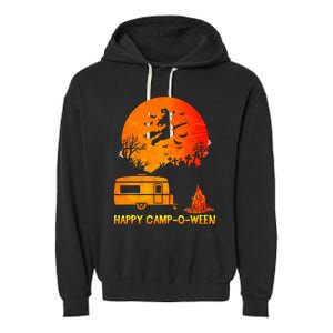 Spooky Camping Fun Happy Camp O Ween Garment-Dyed Fleece Hoodie