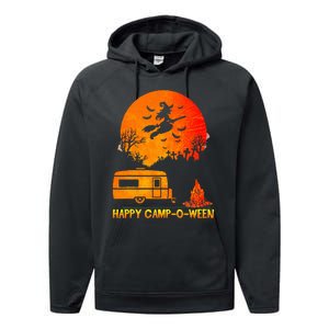 Spooky Camping Fun Happy Camp O Ween Performance Fleece Hoodie