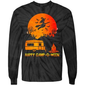 Spooky Camping Fun Happy Camp O Ween Tie-Dye Long Sleeve Shirt