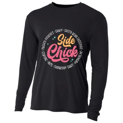 Side Chick Funny Thanksgiving Dinner Food Autumn Cooling Performance Long Sleeve Crew