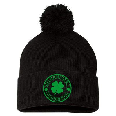 Shenanigans Coordinator Funny St Patrick's Day Pom Pom 12in Knit Beanie