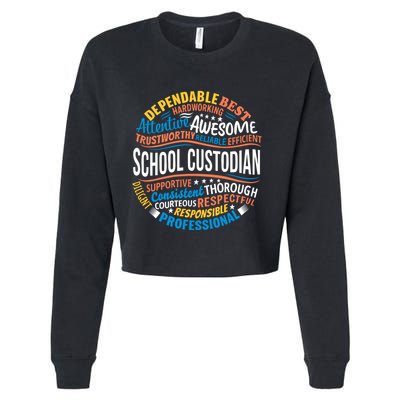 School Custodians Funny Appreciation Gift Cropped Pullover Crew