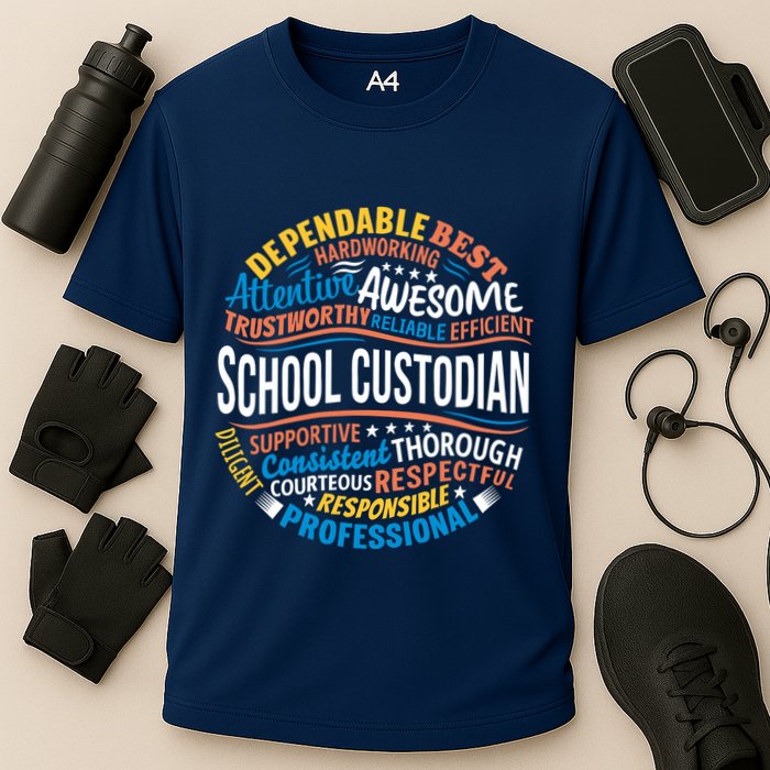 School Custodians Funny Appreciation Gift Cooling Performance Crew T-Shirt