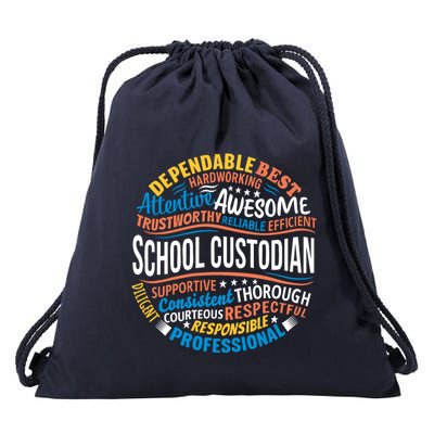 School Custodians Funny Appreciation Gift Drawstring Bag