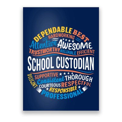 School Custodians Funny Appreciation Gift Poster