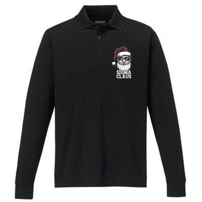 Sigma Claus Funny Christmas Santa Claus Sarcastic Joke Performance Long Sleeve Polo